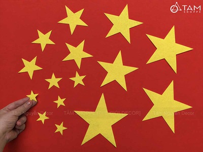 Sao nỉ Vàng phụ kiện Handmade [6 Size] PK-SAO-01